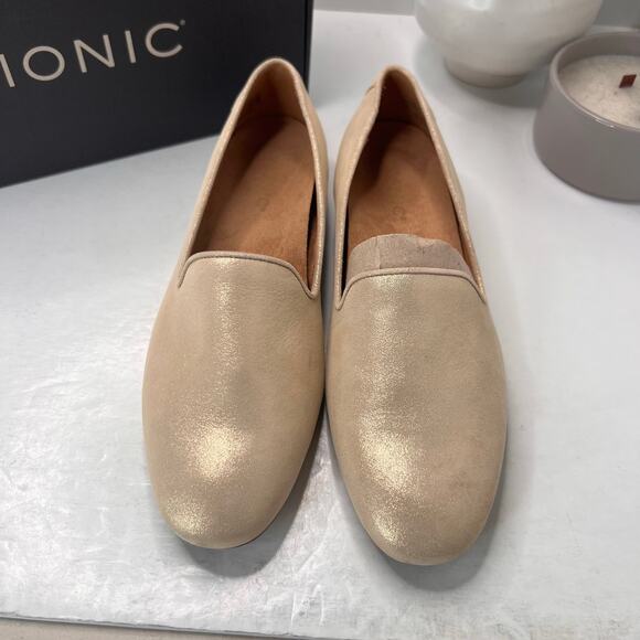 Vionic Willa II Slip-on Leather Slip On Flat Metallic Gold Women's 9.5M - Picture 5 of 10
